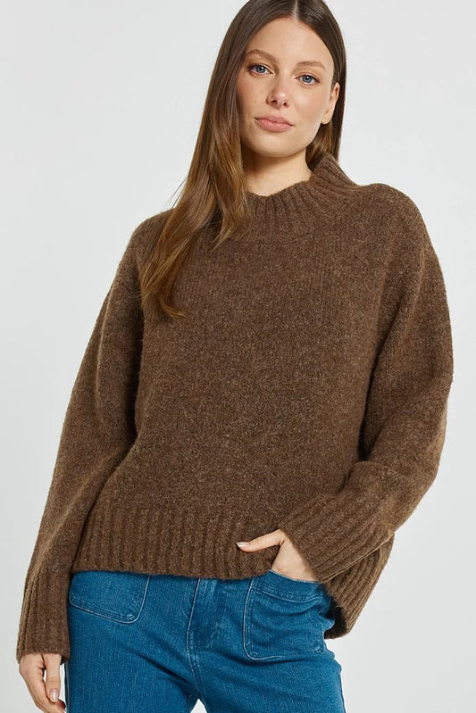 Betty Basics Lola Knit Jumper | Chocolate Brown