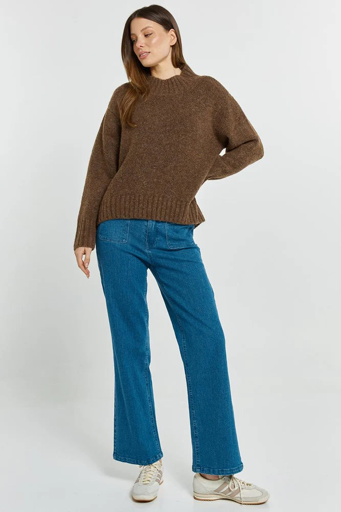 Betty Basics Lola Knit Jumper | Chocolate Brown