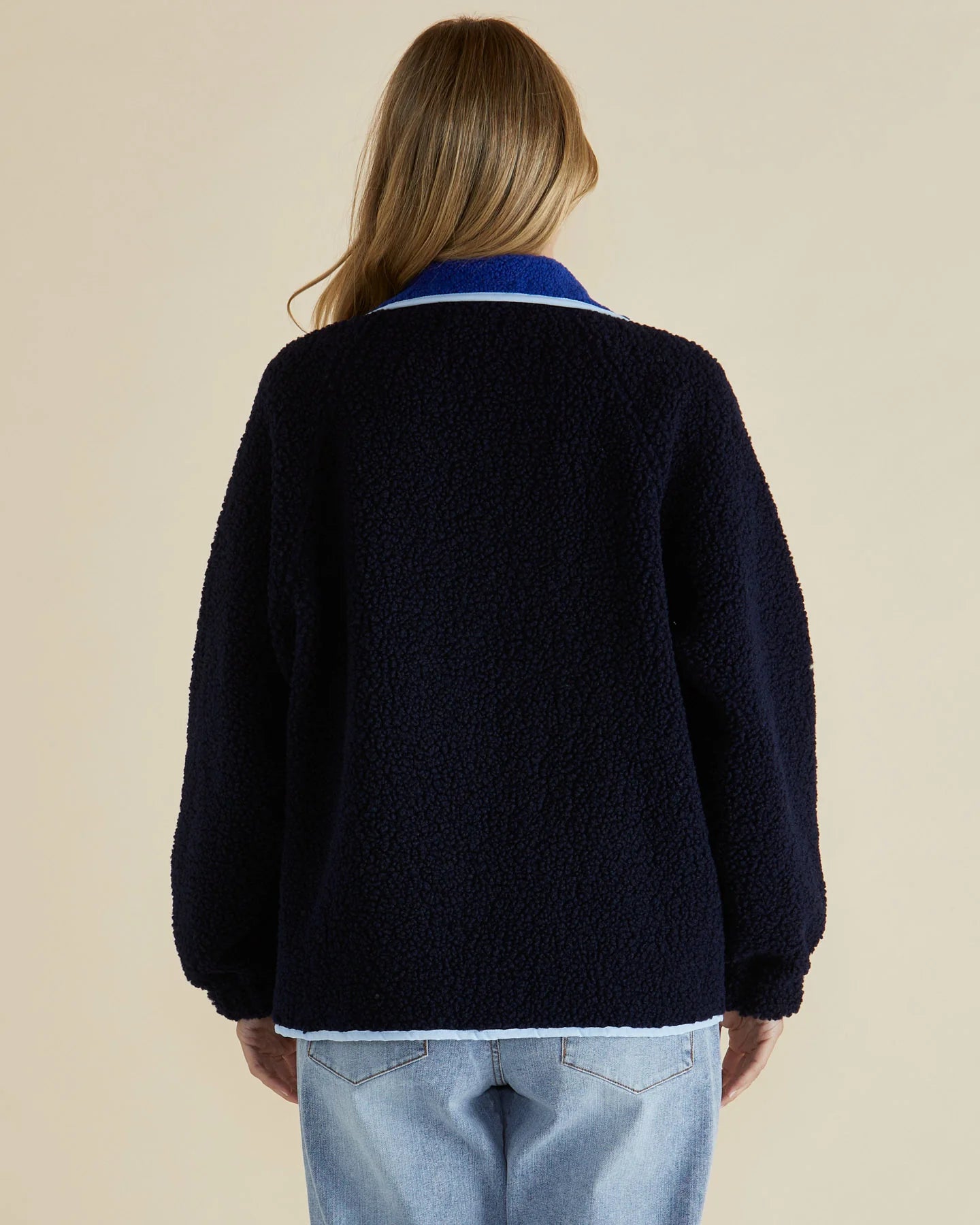 BETTY BASICS FRANKLIN FLEECY JACKET BLUE