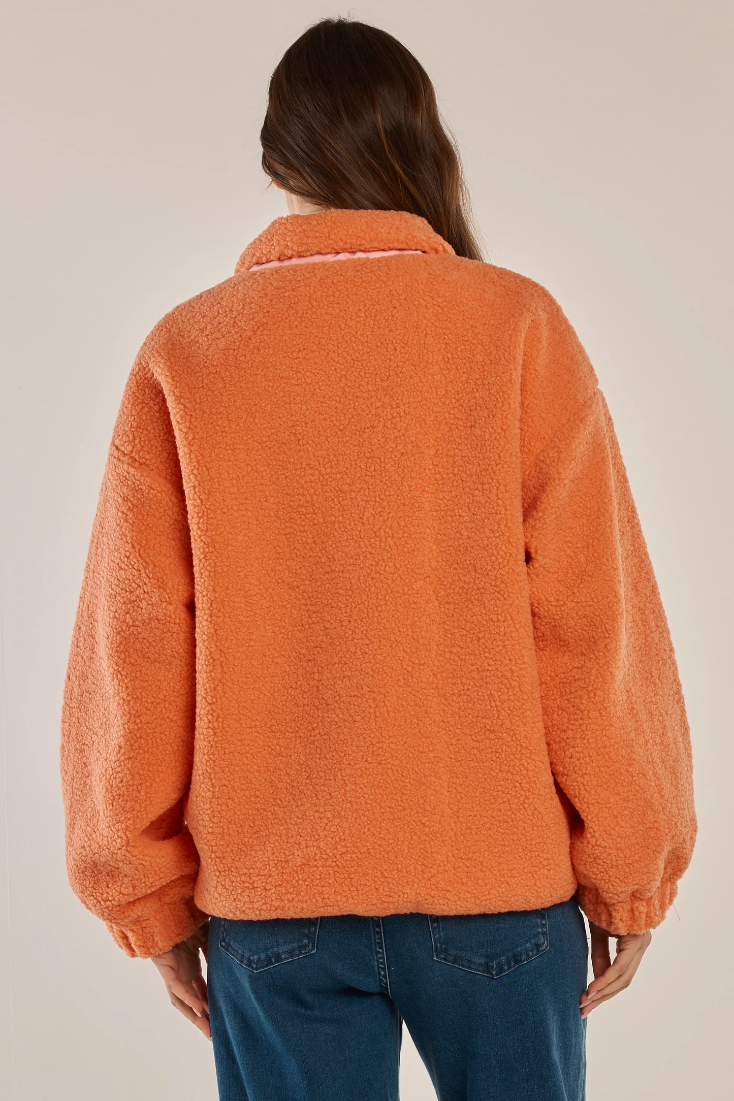 Betty Basics Jayne Fleece Jacket | Pink Orange