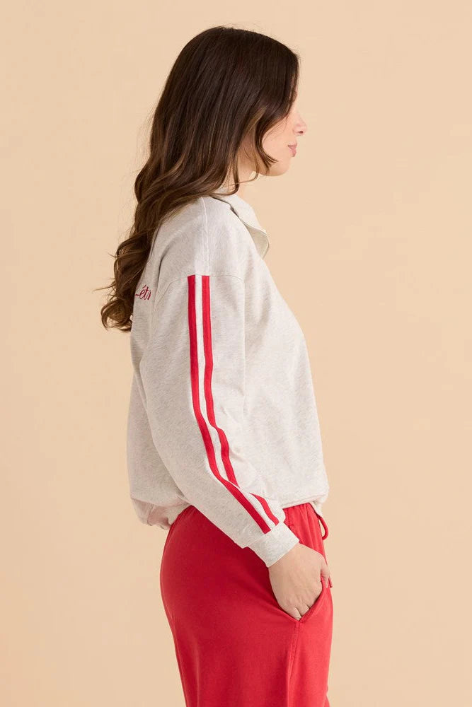 Betty Basics Rocco Quarter Zip Sweatshirt | Grey Marle