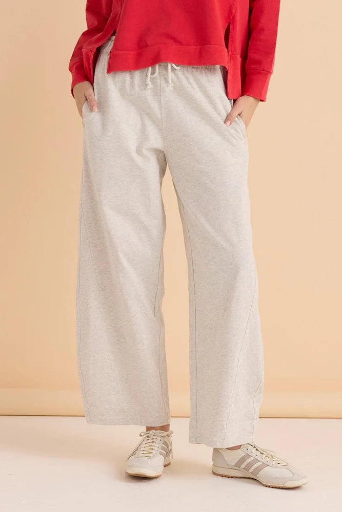 Betty Basics Barrel Leg Sweatpants | Grey Marle