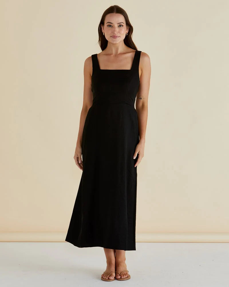 BETTY BASICS TEGAN MIDI DRESS BLACK