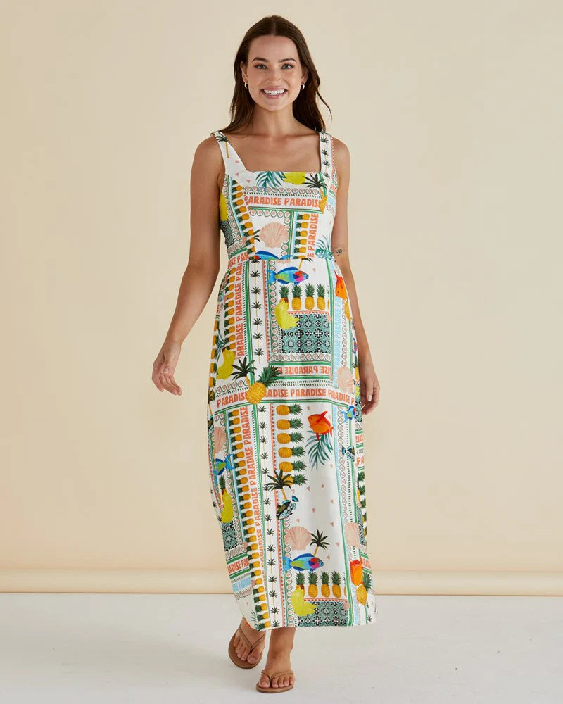 BETTY BASICS TEGAN MIDI DRESS PARADISE PRINT