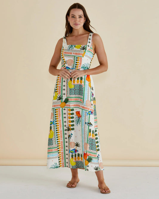 BETTY BASICS TEGAN MIDI DRESS PARADISE PRINT