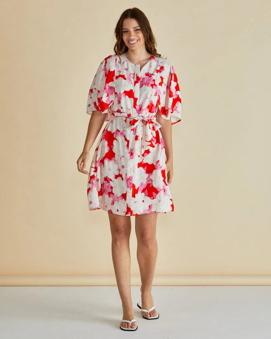 Betty Basics Gwenda Dress Red Floral Print
