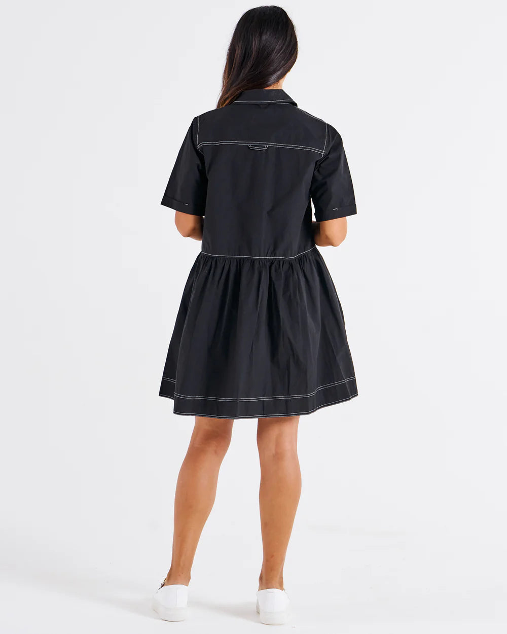 BETTY BASICS DENVER COTTON DRESS BLACK