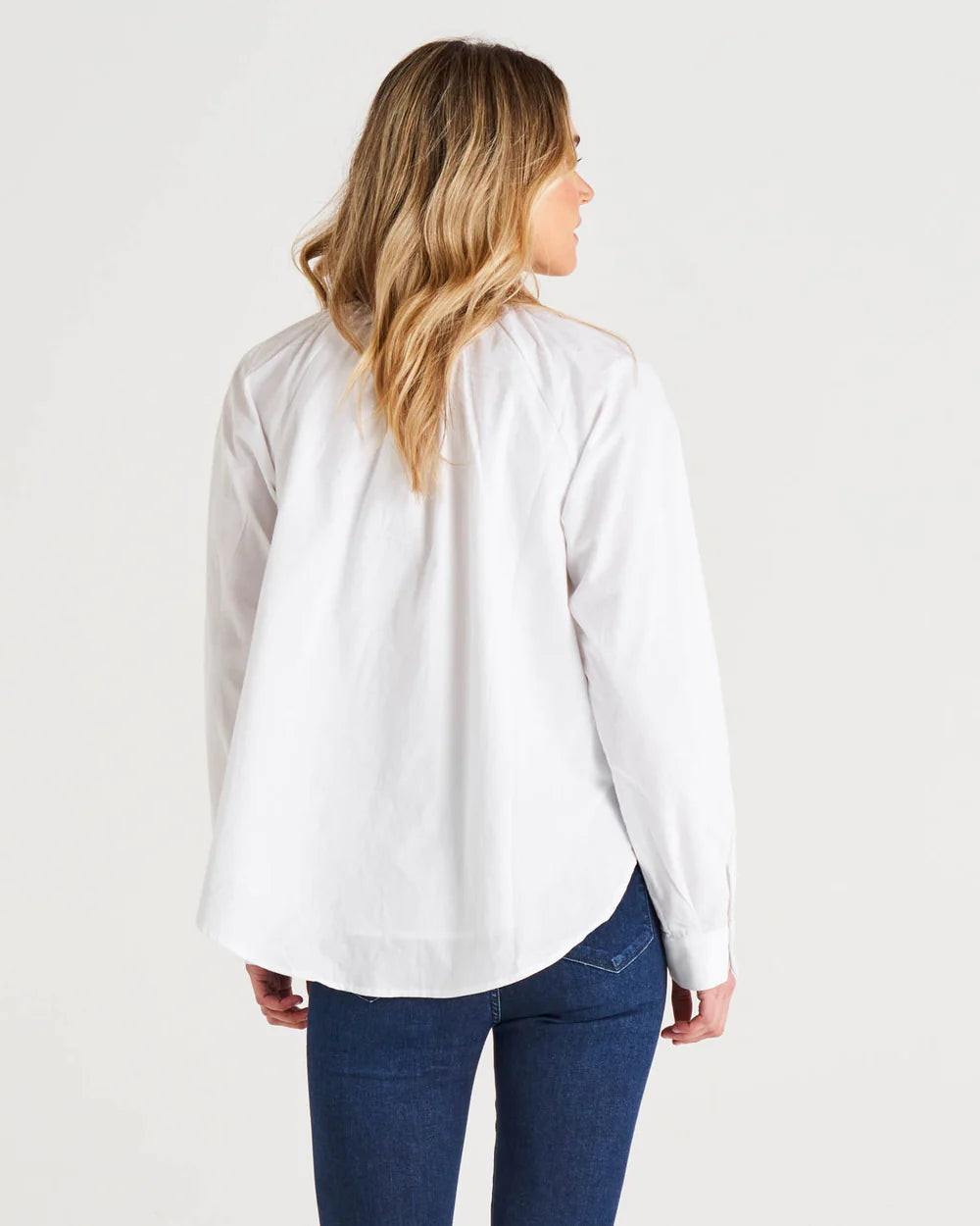 BETTY BASICS JACKIE COTTON BLOUSE WHITE