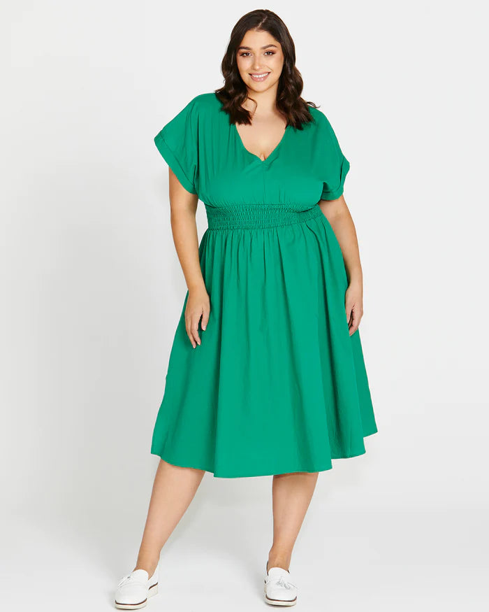 BETTY BASICS CARRIE DRESS HOLLY GREEN