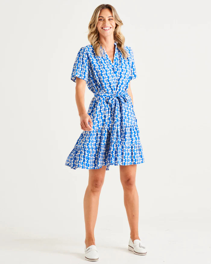 BETTY BASICS PORT DOUGLAS DRESS FOXY BLUE