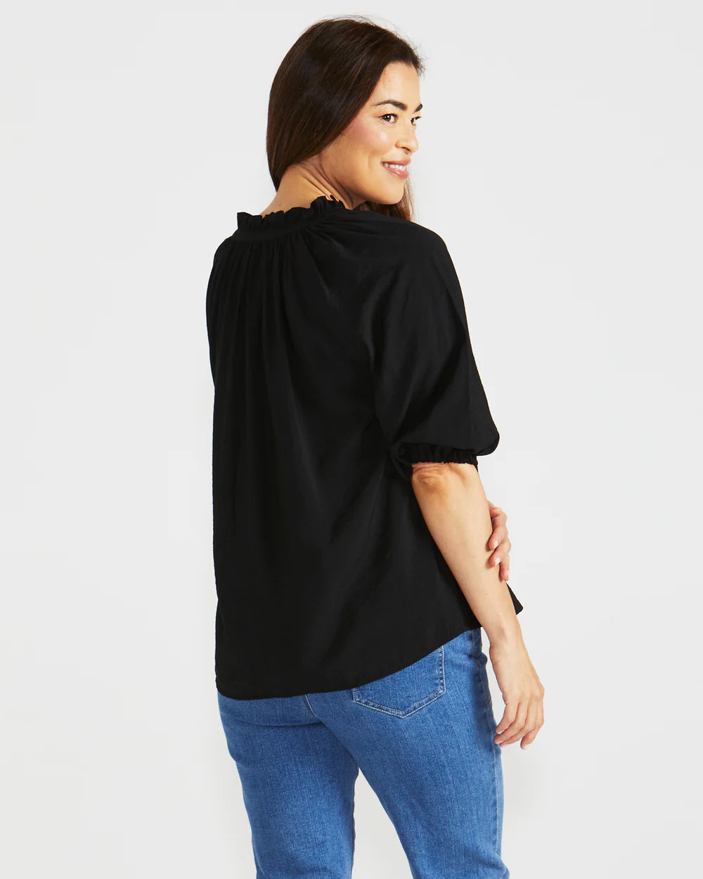 BETTY BASICS CECILIA BLOUSE BLACK