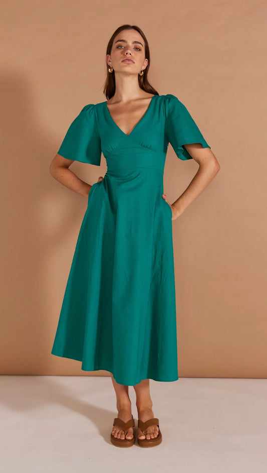 STAPLE THE LABEL CELINE TEA DRESS GREEN