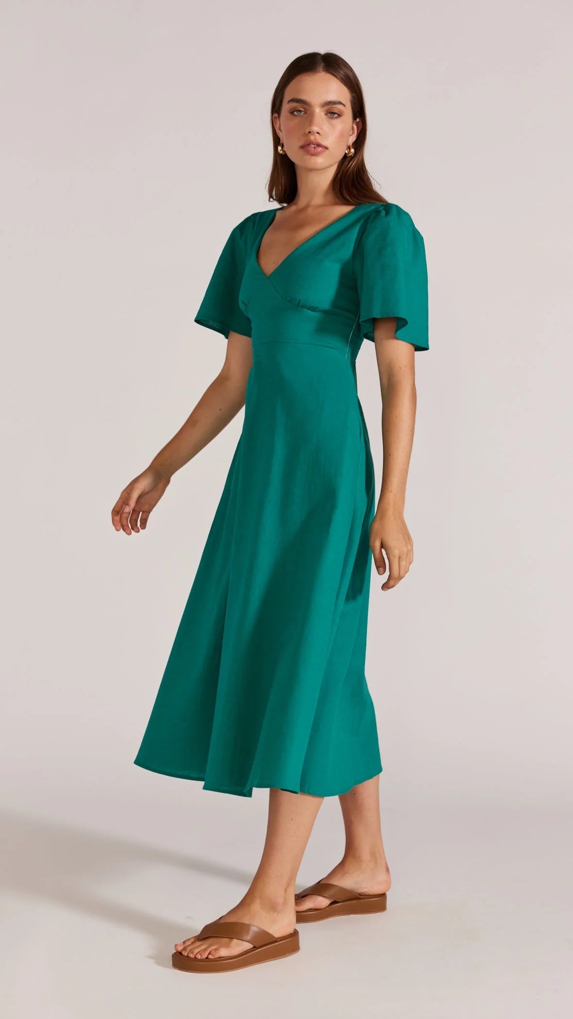 STAPLE THE LABEL CELINE TEA DRESS GREEN