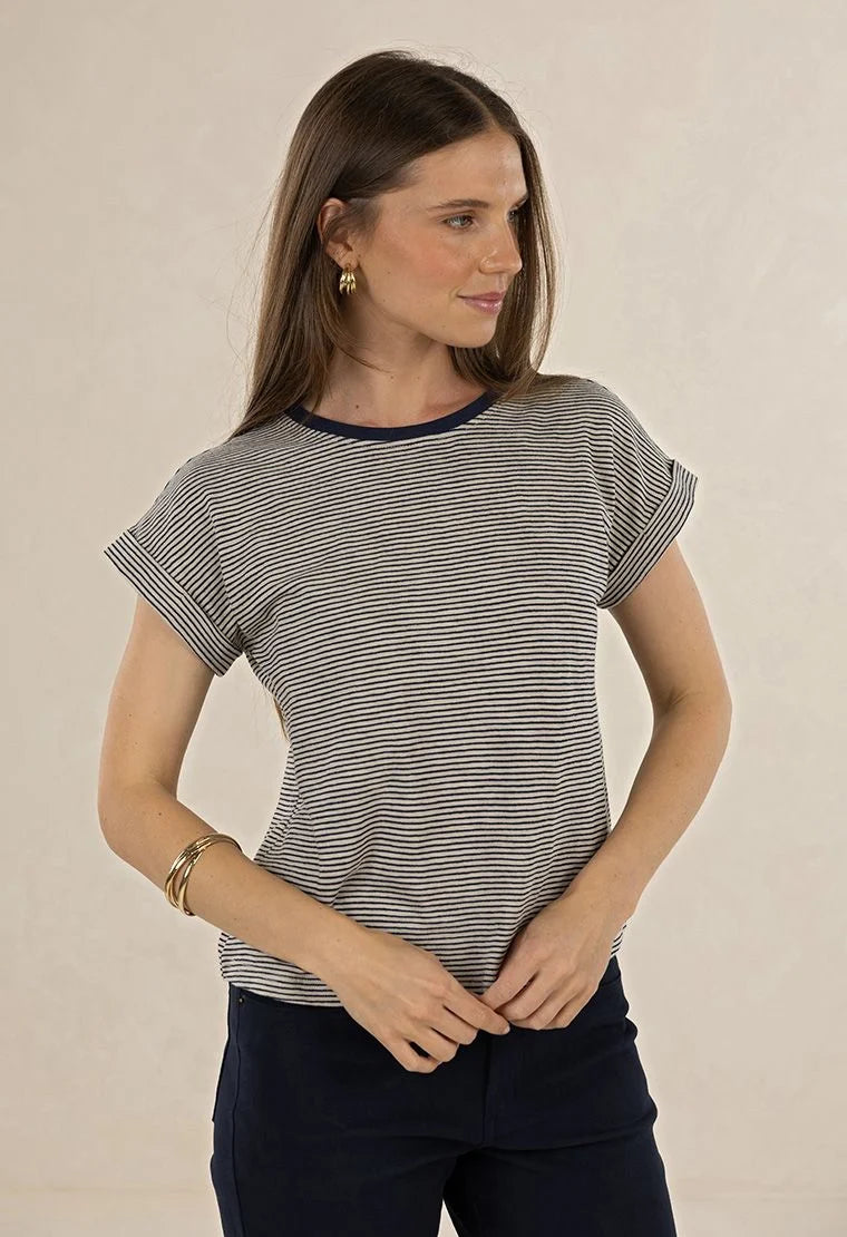 Humidity Pinnacle Stripe Tee | Midnight