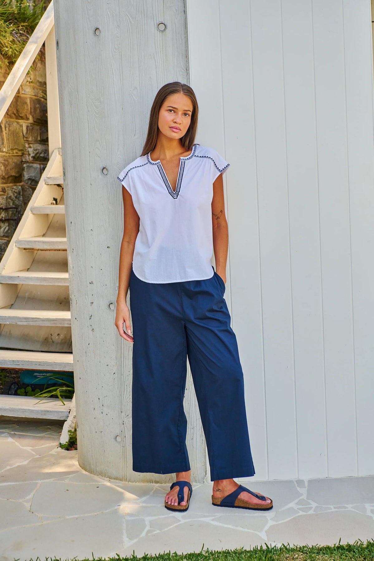 Namastai Cotton Pants | Navy