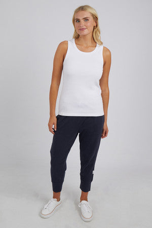 Elm Rib Crew Tank White