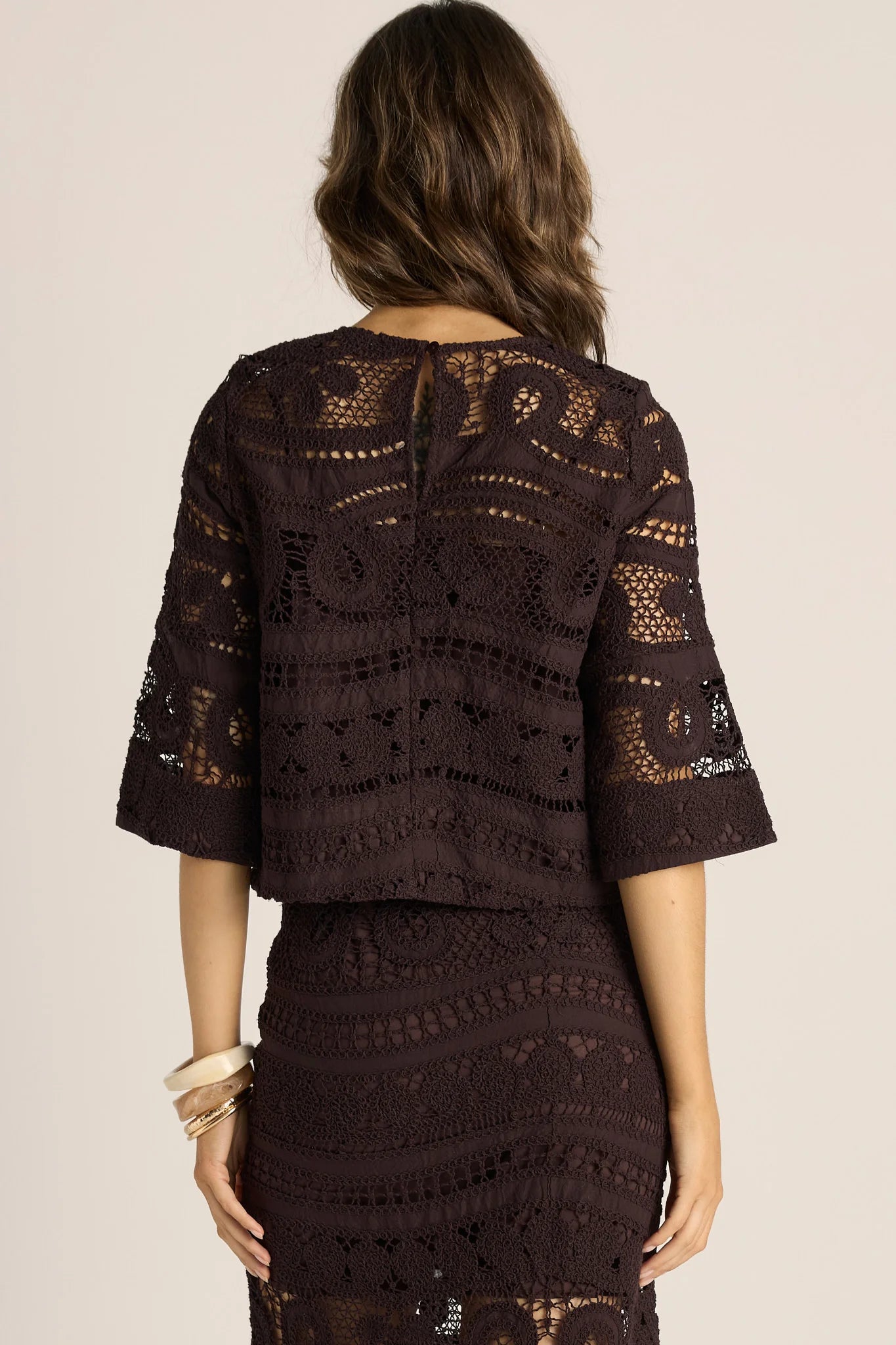 Fate + Becker Gaia Lace Top | Chocolate