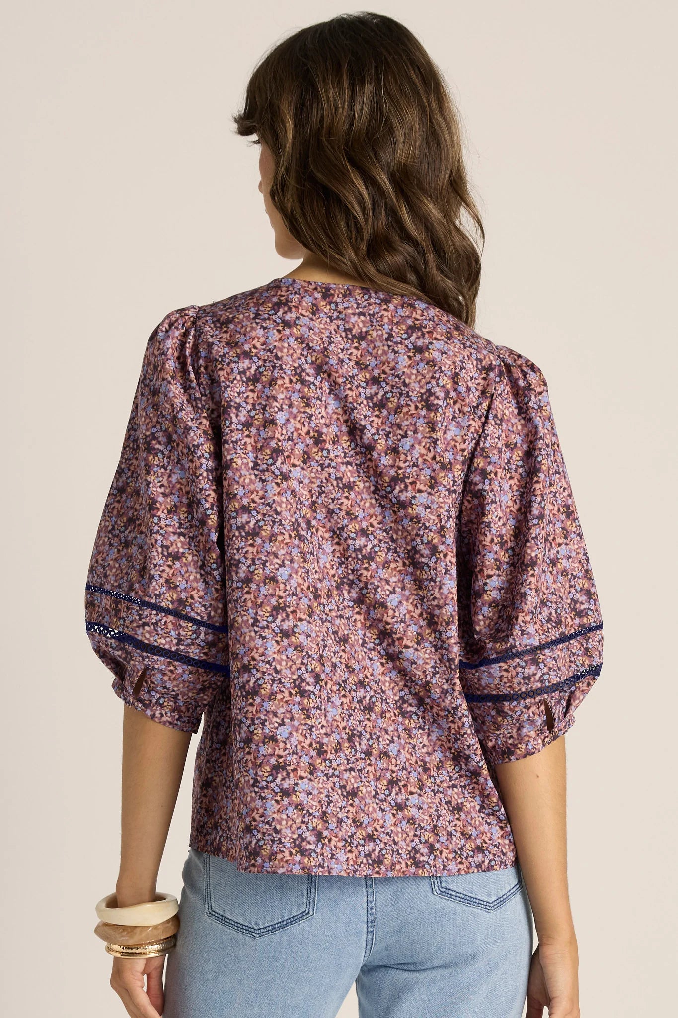 Fate+Becker Alaia Print Lace Insert Blouse | Ditzy