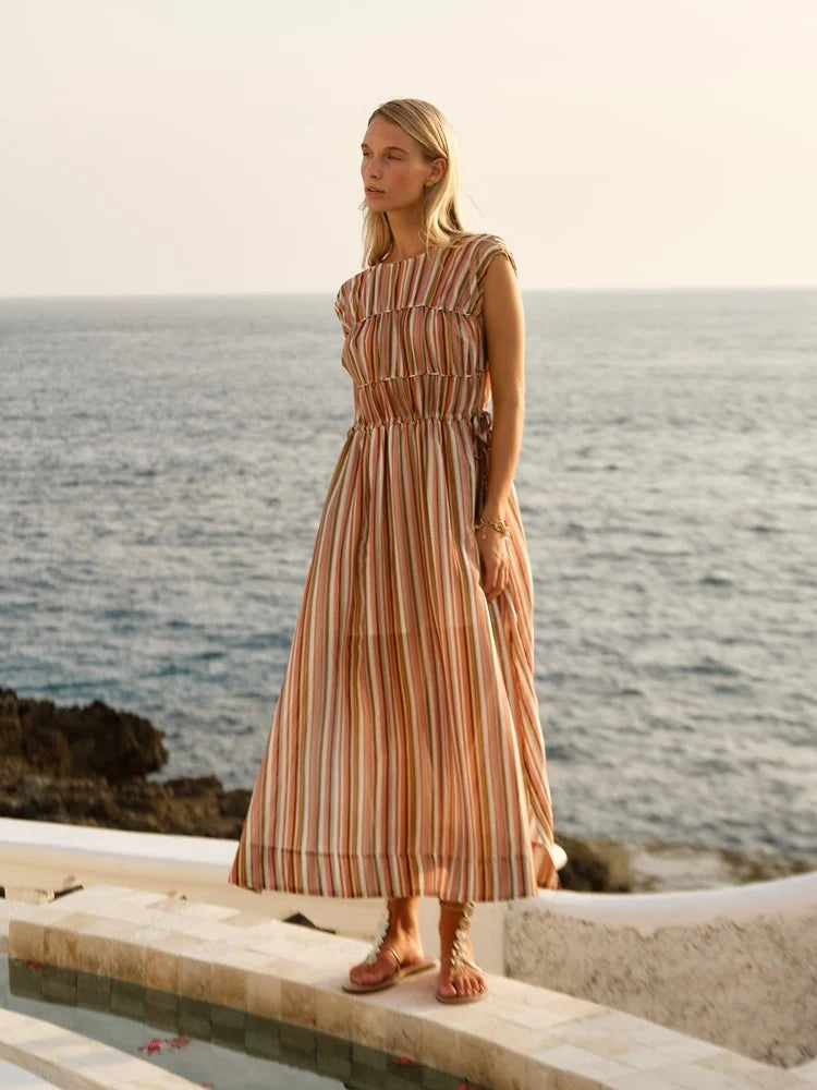 Fate + Becker Callista Midi Dress | Sandbar Stripe