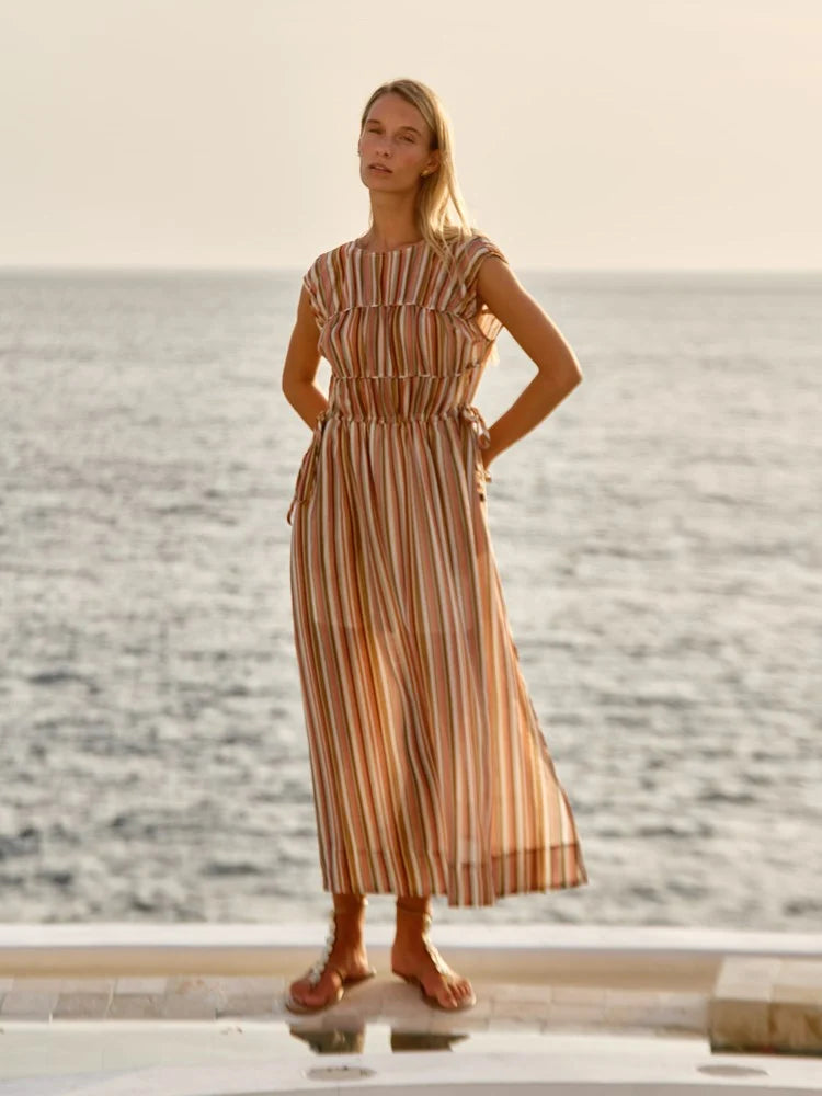 Fate + Becker Callista Midi Dress | Sandbar Stripe
