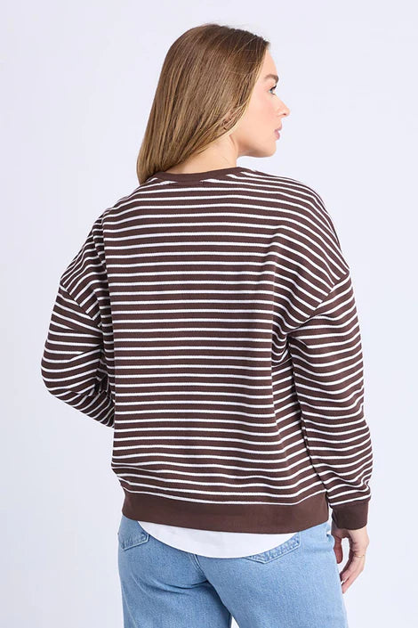 Foxwood Original Stripe Crew | Coffee