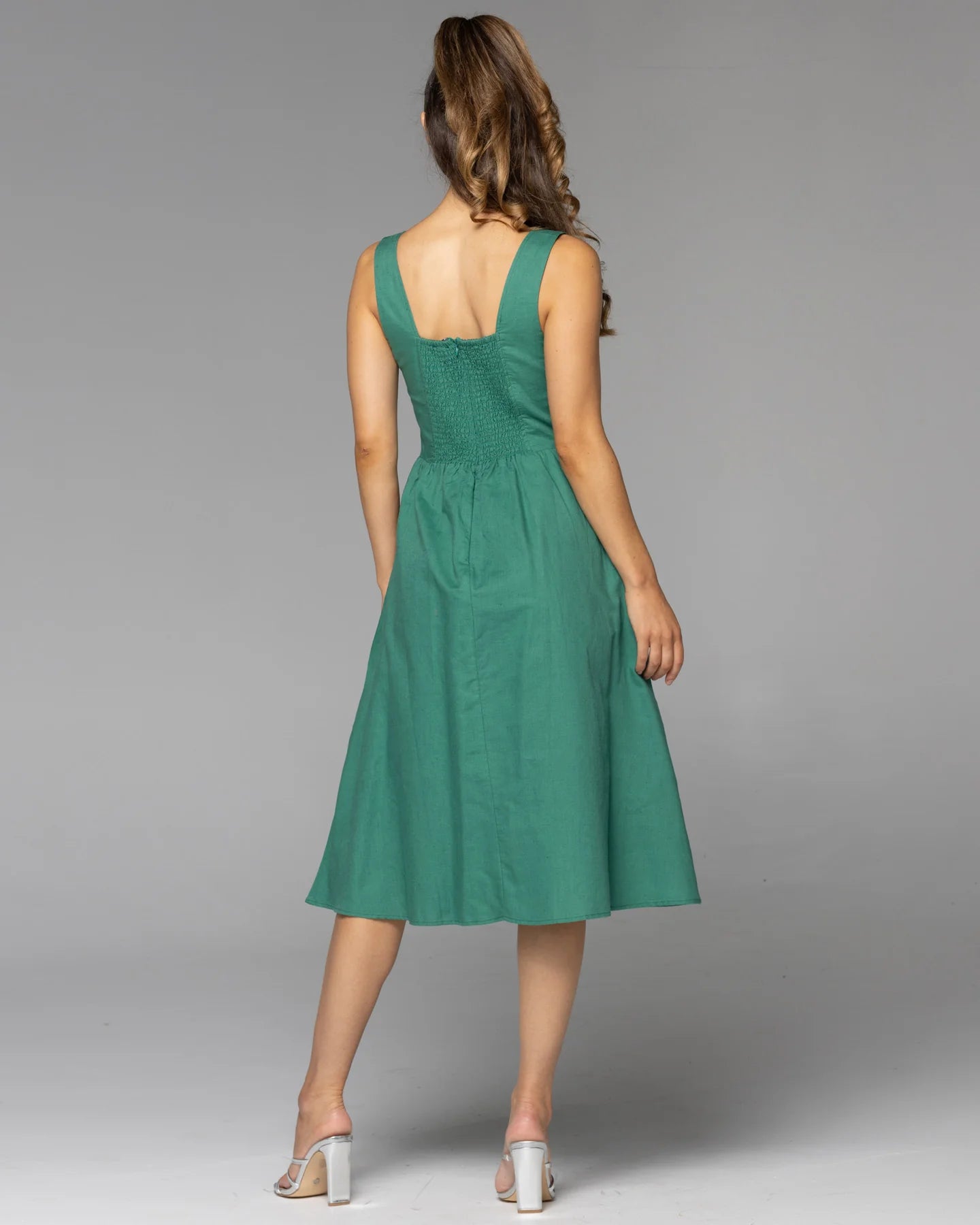 FATE+BECKER HIGHER GROUND CORSET DRESS JADE GREEN