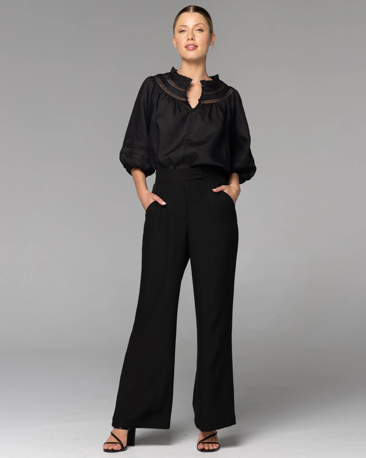 FATE+BECKER HEART & SOUL FLARE PANT BLACK