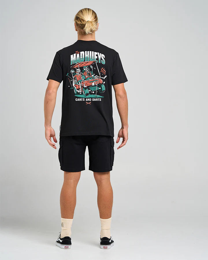 THE MAD HUEYS CARTS AND DARTS SS TEE BLACK
