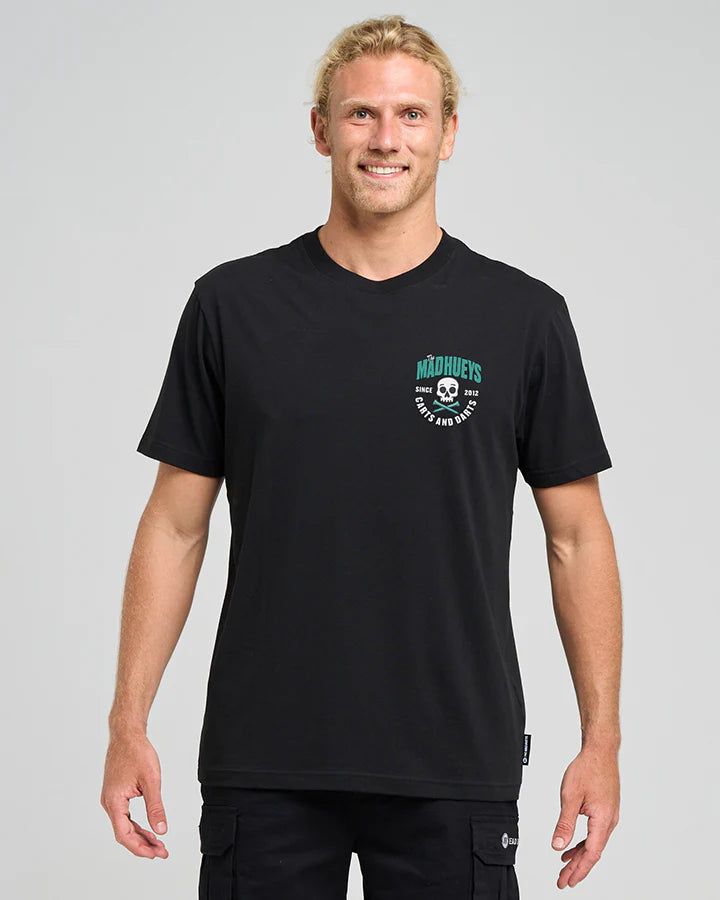 THE MAD HUEYS CARTS AND DARTS SS TEE BLACK