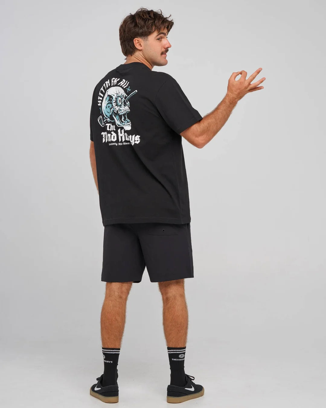 The Mad Hueys Hittin Fk All Short Sleeve Tee | Black