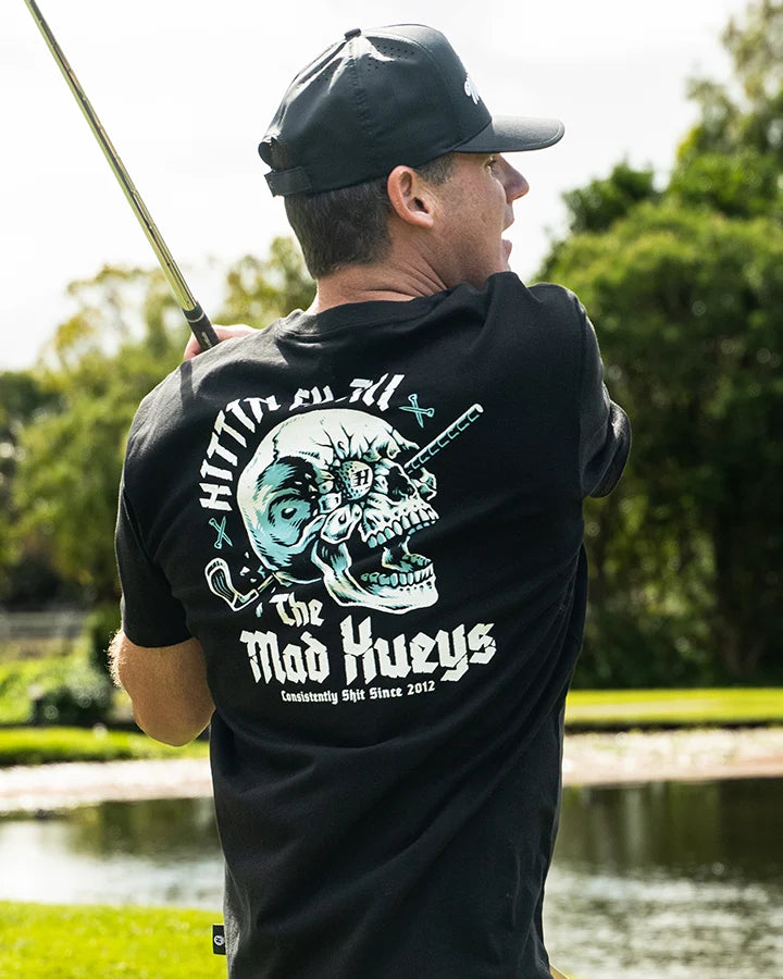The Mad Hueys Hittin Fk All Short Sleeve Tee | Black