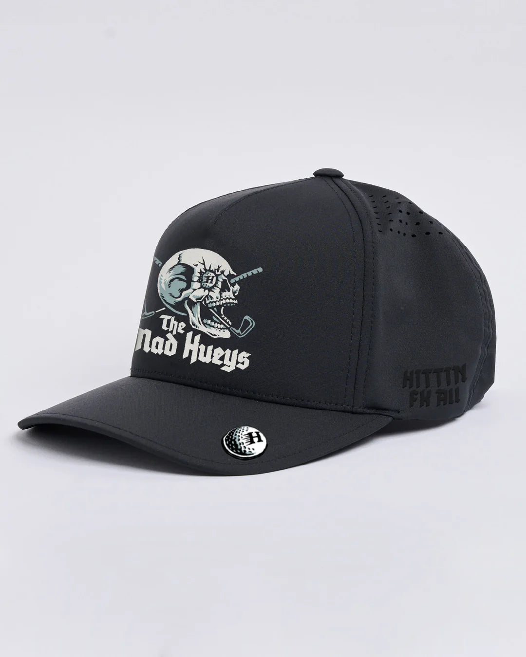 The Mad Hueys Hittin Fk All Flex Fit 110A Golf Cap | Black