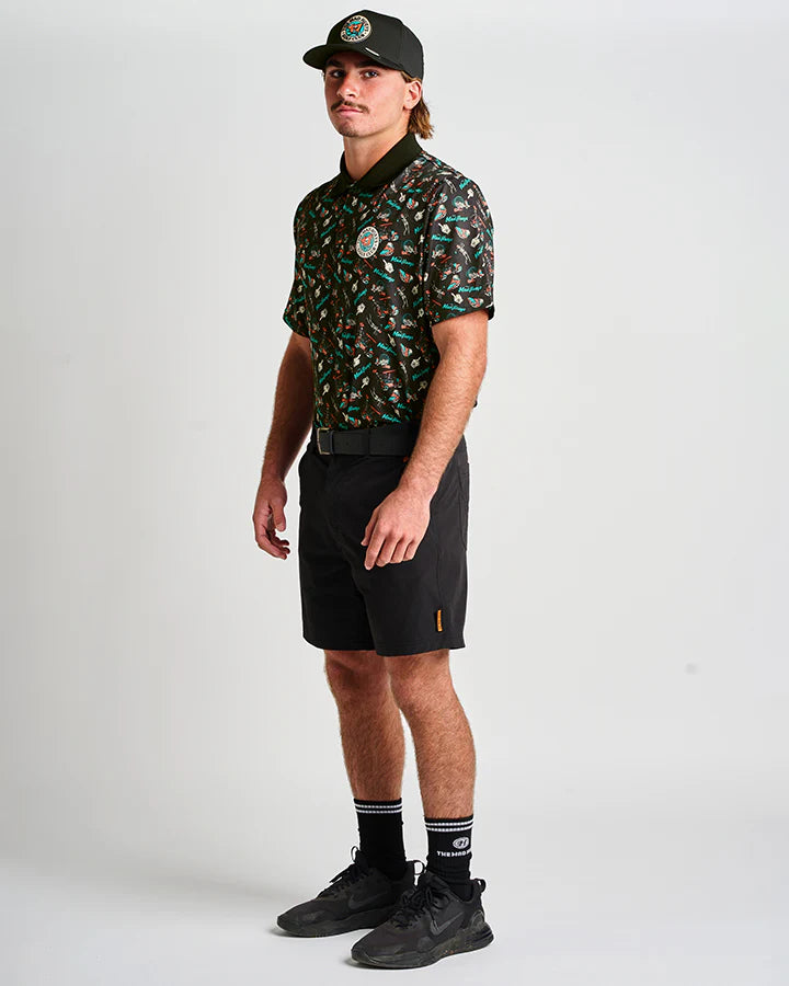 THE MAD HUEYS HUEYS GOLF SS POLO BLACK