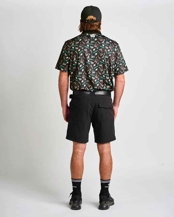 THE MAD HUEYS HUEYS GOLF SS POLO BLACK
