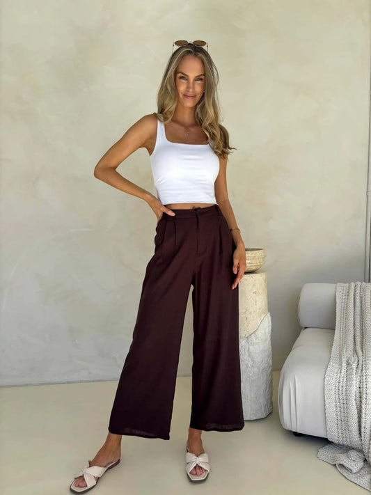 MYLK THE LABEL ALANI PANTS CHOCOLATE