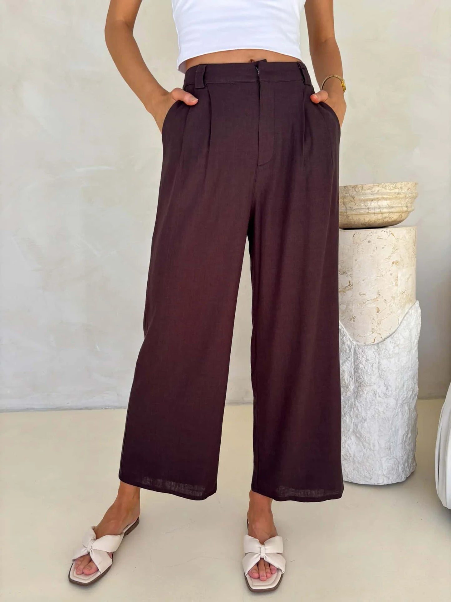 MYLK THE LABEL ALANI PANTS CHOCOLATE