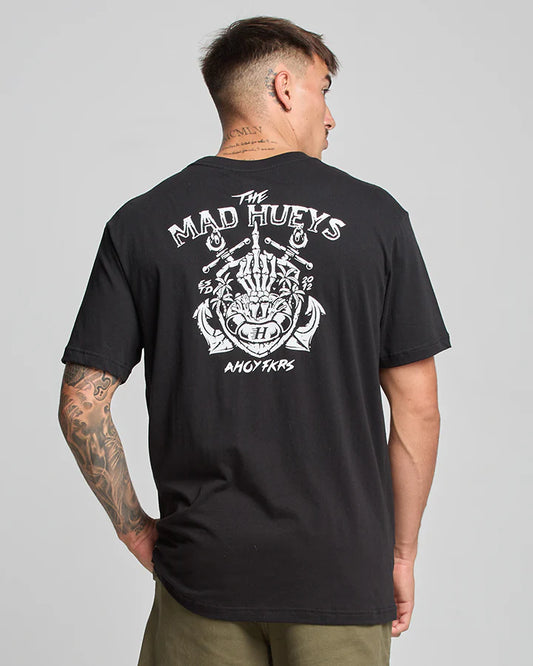 THE MAD HUEYS AHOY FKRS SS TEE BLACK