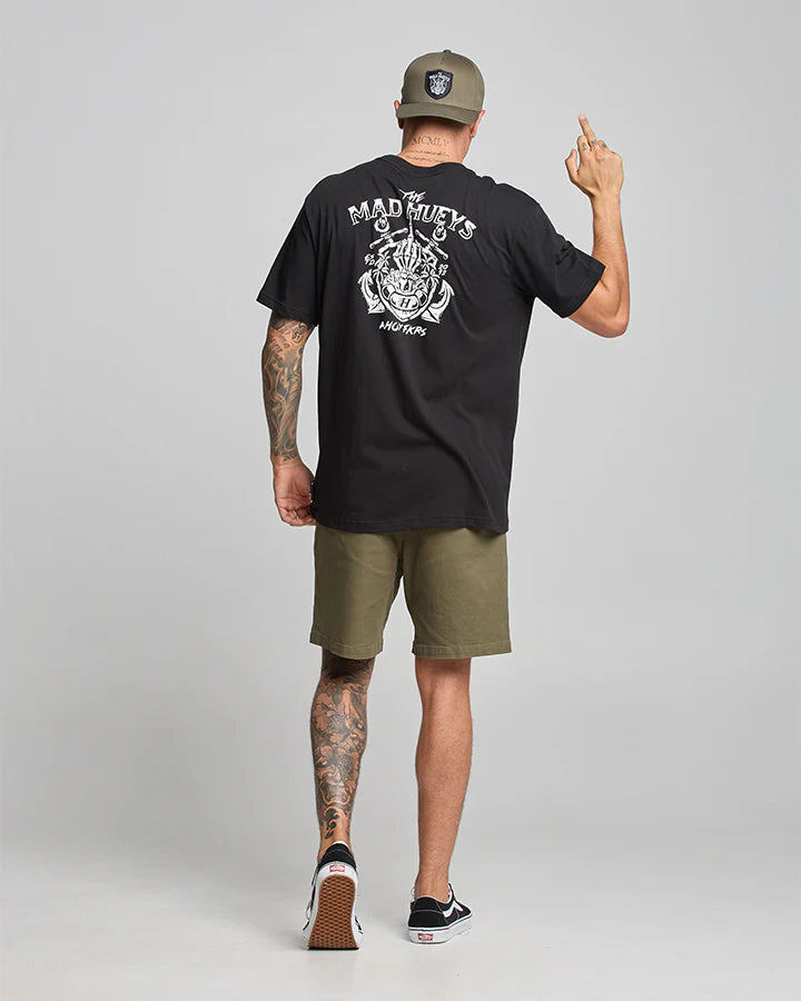 THE MAD HUEYS AHOY FKRS SS TEE BLACK