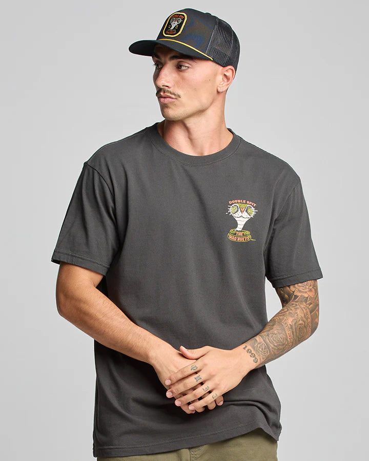 THE MAD HUEYS DOUBLE SPIT SS TEE VINTAGE BLACK