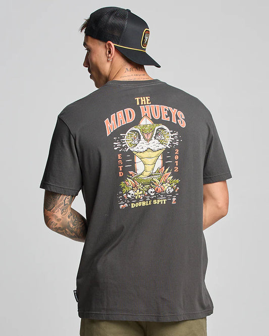 THE MAD HUEYS DOUBLE SPIT SS TEE VINTAGE BLACK