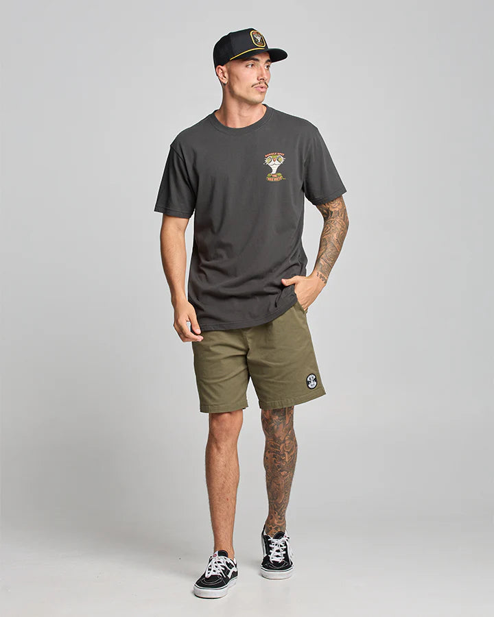 THE MAD HUEYS DOUBLE SPIT SS TEE VINTAGE BLACK
