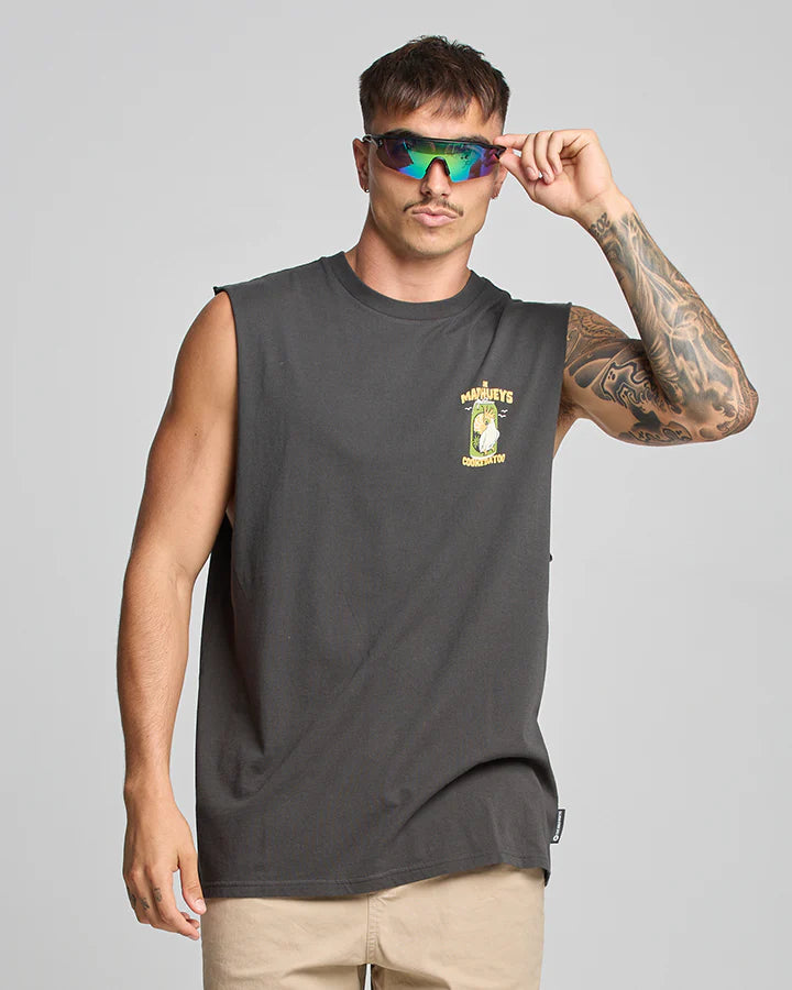 THE MAD HUEYS COOKEDATOO MUSCLE VINTAGE BLACK