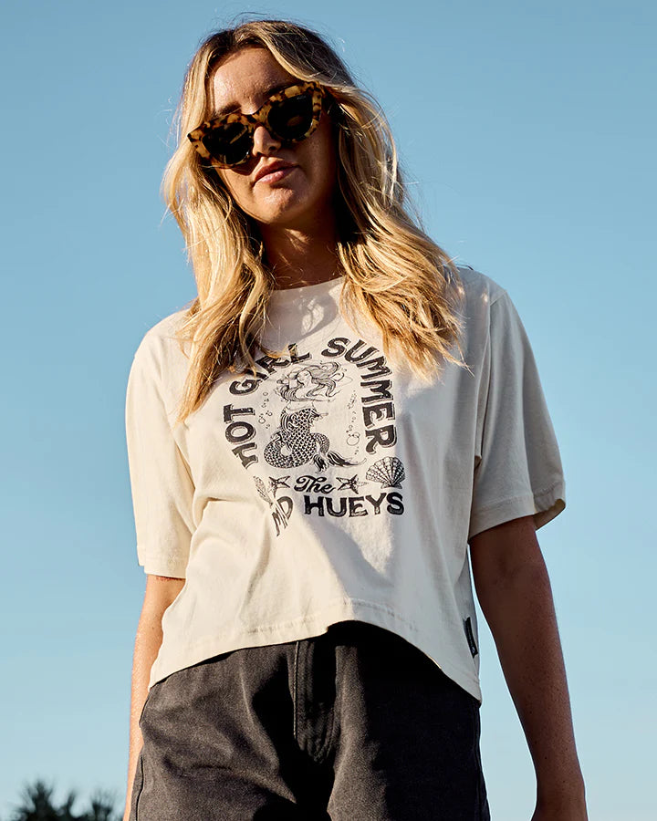 THE MAD HUEYS HOT GIRL SUMMER WOMENS BOXY SS TEE STONE