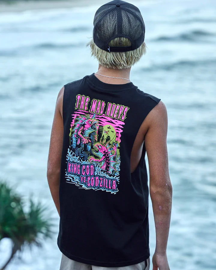 THE MAD HUEYS KING COD CODZILLA YOUTH MUSCLE BLACK