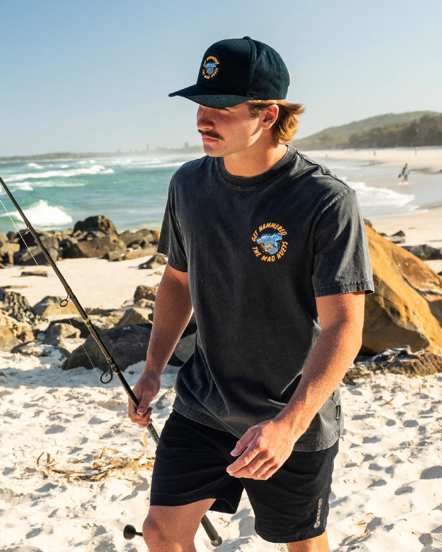 The Mad Hueys Get Hammered Short Sleeve Tee Washed Black