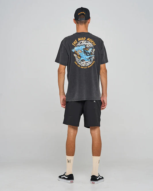 The Mad Hueys Get Hammered Short Sleeve Tee Washed Black
