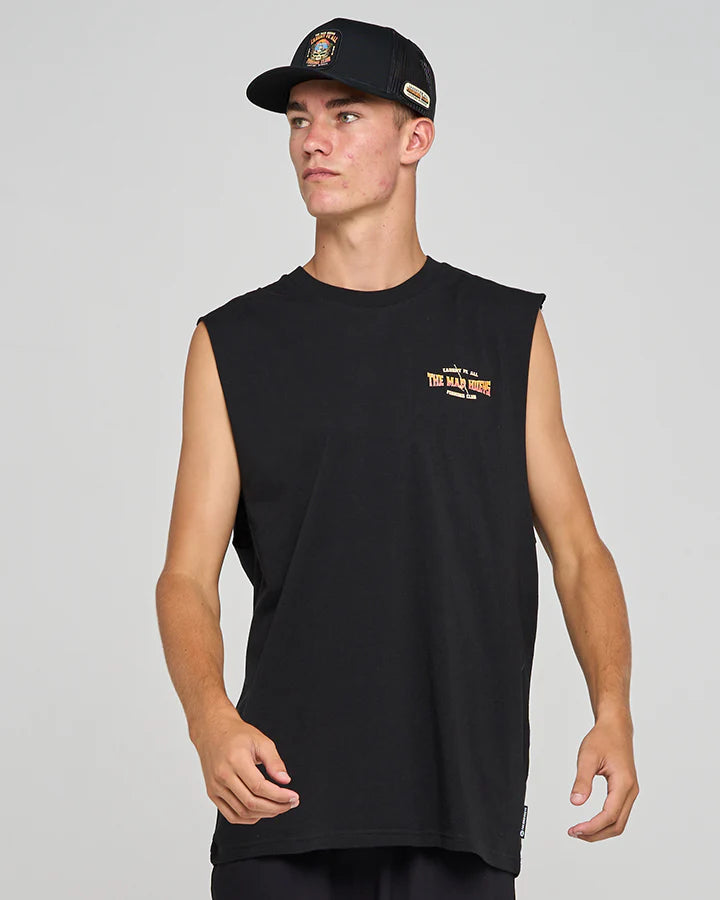 THE MAD HUEYS CAUGHT FK ALL SKULL MUSCLE BLACK