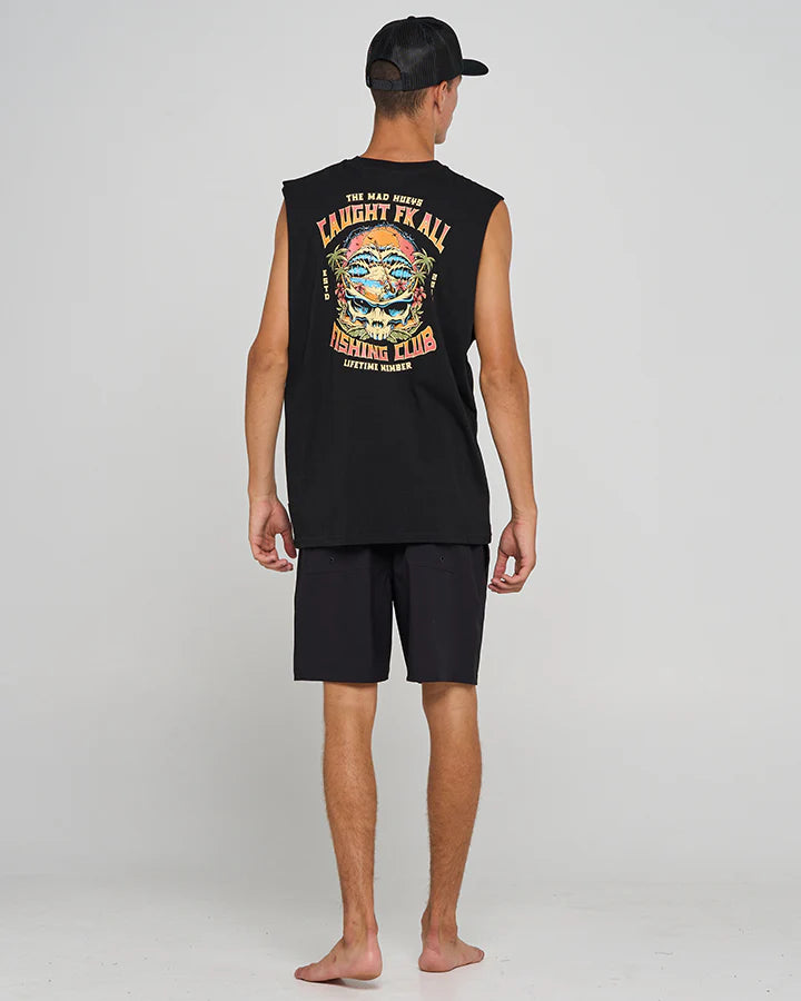 THE MAD HUEYS CAUGHT FK ALL SKULL MUSCLE BLACK