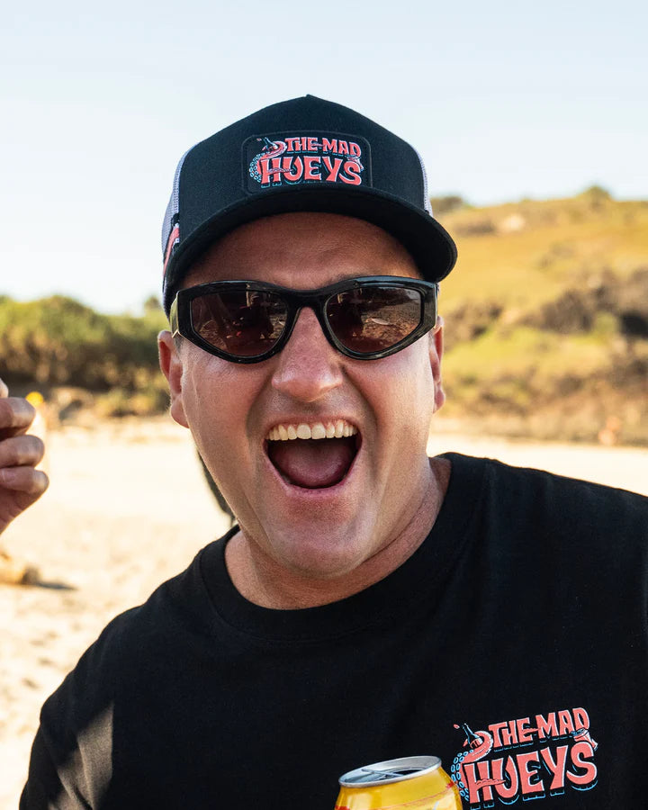 The Mad Hueys Tropic Octopissed Twill Trucker Black