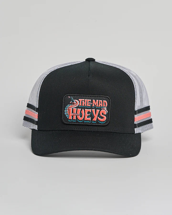 The Mad Hueys Tropic Octopissed Twill Trucker Black